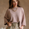 Lora Dusty Purple Short Sleeve Sweater- front top view