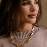 Kimber Gold Ribbed Twist Chain Necklace - close up