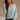 Maya Light Blue Waffle Knit Top- front top view