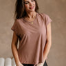 Elena Brown Short Sleeve Tee - front view