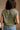 Elena Olive Green Short Sleeve Tee- close up back view