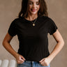 Payton Black Short Sleeve Tee - front view