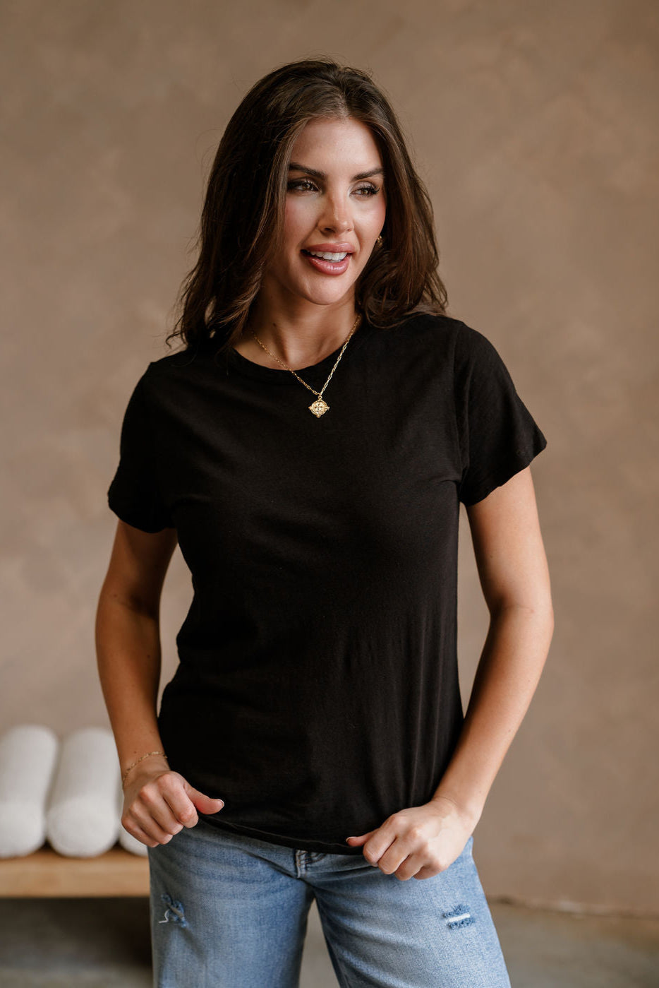 Payton Black Short Sleeve Tee - front 