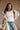 Katy Cream Striped Button-Up Linen Top - front view off the shoulder