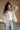 Katy Cream Striped Button-Up Linen Top - front view