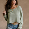 Marley Sage Green Long Sleeve Top - front view