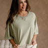 Becca Sage Cropped Short Sleeve Top - front view