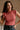 Mallory Terracotta Ruffle Sleeve Sweater - close front view