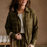Calyn Olive & Cream Printed Button-Up Top - front 