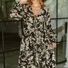 Annabelle Black & Cream Floral Midi Dress - upper body front view