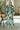 Gemma Blue Multi Long Sleeve Midi Dress - full body back view