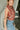 Carolyn Rust Striped Sleeveless Sweater- close up side view