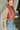 Carolyn Rust Striped Sleeveless Sweater- close up side view