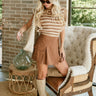 Reyna Brown Suede Cargo Skort - full body frontal view
