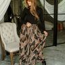 Claire Black Multi Midi Ruffle Skirt- full body view