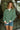 Elena Green & Cream Stripe Sweatshirt- front top view