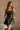 Josie Black Faux Leather Zip-Up Dress- front top view