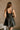 Josie Black Faux Leather Zip-Up Dress- close up back view