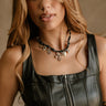 Taryn Black Western Scarf & Charms Necklace- close up view