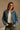 Reina Washed Denim Balloon Jacket- close up front view