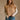 Aleah Camel Cable Knit Button Vest- top front view