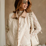 Kendra Beige & Camel Scallop Vest- front top view