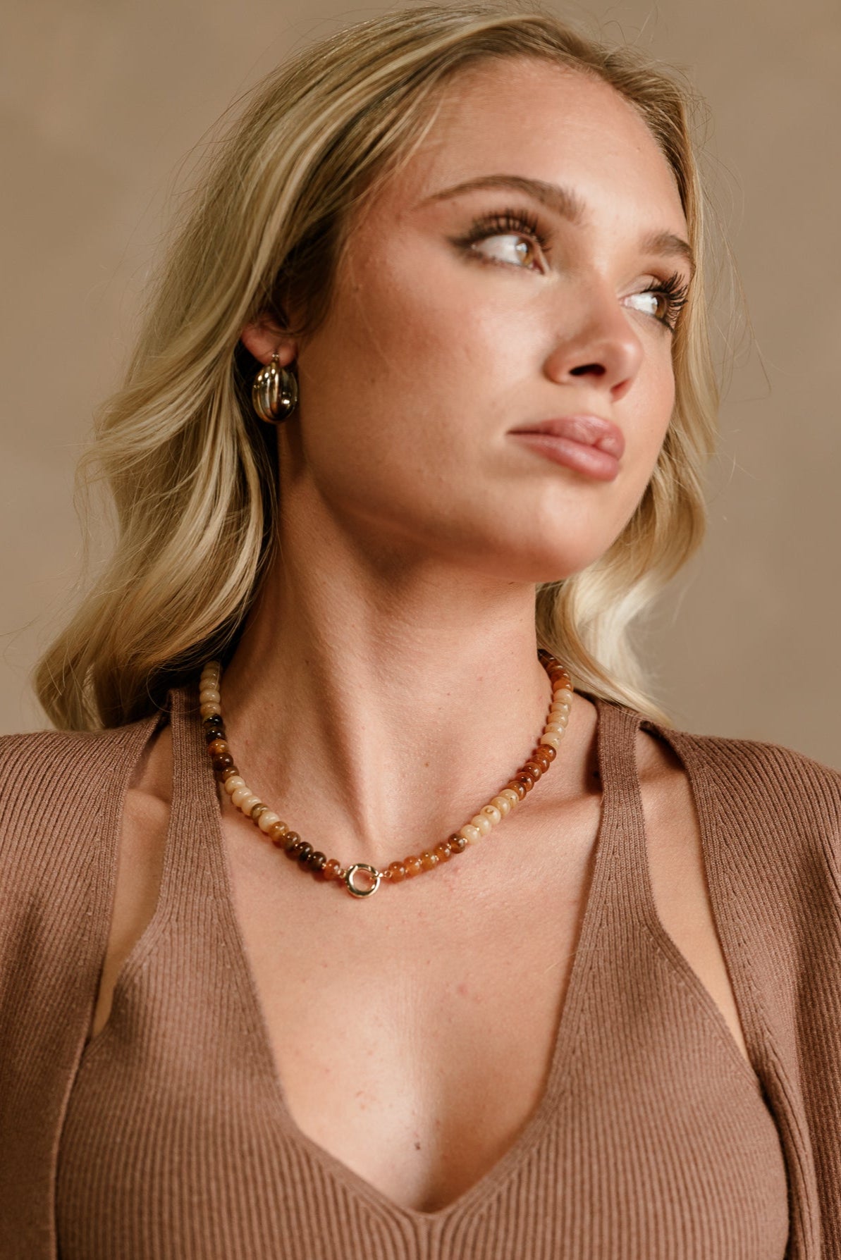 Georgina Brown Multi Beaded Necklace - front view
