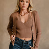 Marlow Mocha Brown Ribbed Tank & Cardigan- front view