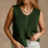 Melissa Green & Gold Cable Knit Vest - front view