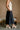 Veronica Navy Belted Faux Leather Midi Skirt - side