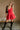 Darrah Red Bow Back Flare Mini Dress - full body front view