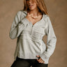 Carter Heather Grey Quarter-Zip Hoodie - front view