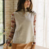 Kara Taupe Sleeveless Mock Neck Sweater - Front view