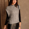 Carrie Sleeveless Sweater Poncho - Grey - Front view