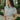 Lizzie Dusty Blue High Neck Top - front tucked view