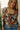 Malia Rust Floral Mesh Top - close up front view