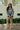 Shayla Blue & Cream Floral Crochet Top - full body front view