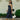 Lilia Navy Polka Dot Scarf Midi Dress - full body side view
