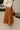 Eden Light Brown Flare Midi Skirt- close up view
