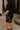 Ember Black Faux Leather Shorts- close  up side view