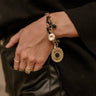 Heidi Black Scarf & Charm Bracelet - close up