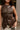 Brianna Dark Brown Faux Leather Vest- close up top view