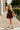 Jasmine Dark Brown Suede Flare Mini Dress- full body view