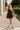 Jasmine Dark Brown Suede Flare Mini Dress- full body view