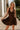 Jasmine Dark Brown Suede Flare Mini Dress- front top view