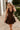 Jasmine Dark Brown Suede Flare Mini Dress- frontal top view