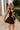Jasmine Dark Brown Suede Flare Mini Dress- side view