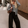 Serena Black Wide Leg Pants- full body view