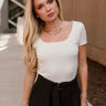 Alaina Ivory Short Sleeve Top- front top view