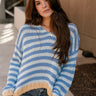 Hayden Blue & Mustard Stripe Sweater- front top view